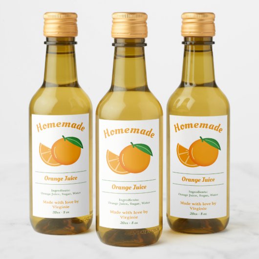 Etikett für Orangensaft (Flaschen)