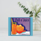 Etikett für Orangensaft der 30er Jahre Postkarte (Stehend Vorderseite)