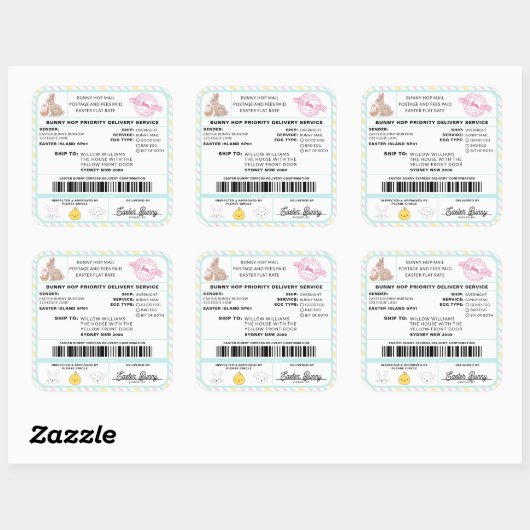 Etikett für Osterblütenpost Quadratischer Aufkleber (Blatt)