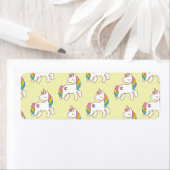 Etikett für Pastellgelbe Einhornmuster (Insitu)