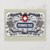 Etikett für Pernod-Dateien auf Postkarte (Vorderseite)