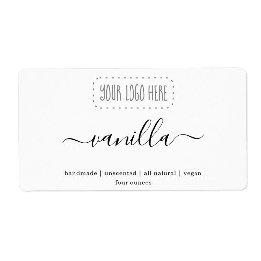 Etikett für personalisierte Logoseife (Vorne)