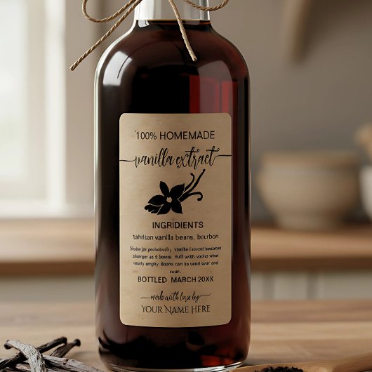 Etikett für Personalisierte Vanilla Extract