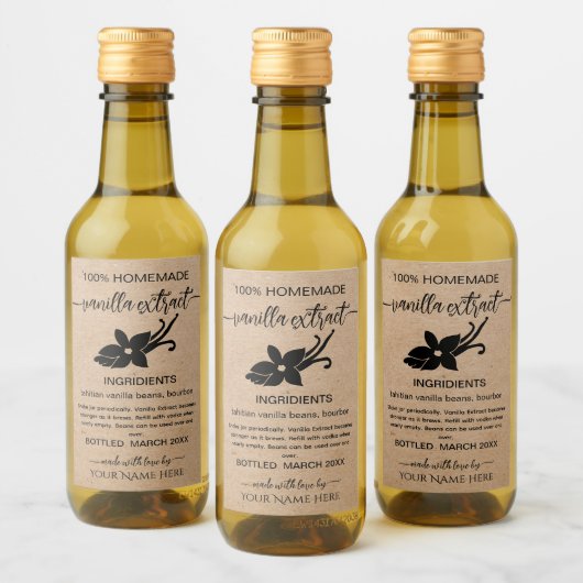 Etikett für Personalisierte Vanilla Extract (Flaschen)