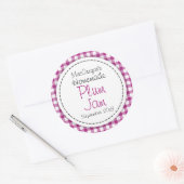 Etikett für Pflaumenkonserven oder Konfitüren Runder Aufkleber (Umschlag)