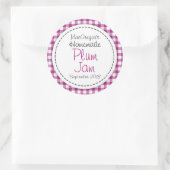 Etikett für Pflaumenkonserven oder Konfitüren Runder Aufkleber (Tasche)