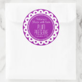 Etikett für Pflaumenkonserven oder Konfitüren Runder Aufkleber (Tasche)