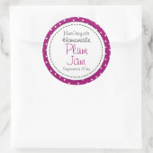 Etikett für Pflaumenkonserven oder Konfitüren Runder Aufkleber (Tasche)