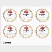 Etikett für Raspberry Jam oder Jelly Canning Jar Runder Aufkleber (Blatt)