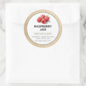 Etikett für Raspberry Jam oder Jelly Canning Jar Runder Aufkleber (Tasche)