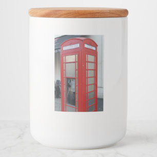 Etikett für Red Telefone Cabs Food Container