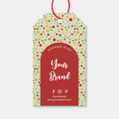 Etikett für Retro-farbige Kleidungsgröße Geschenkanhänger (Vorderseite)