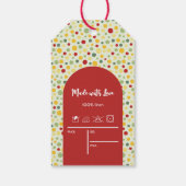 Etikett für Retro-farbige Kleidungsgröße Geschenkanhänger (Rückseite)