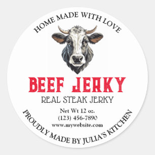 Etikett für Rindfleisch Jerky Runder Aufkleber