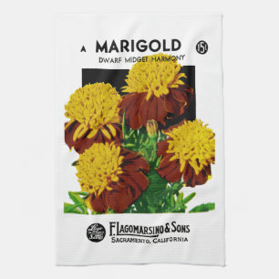 Etikett für Ringelblumen-Samenpackung Küchentuch