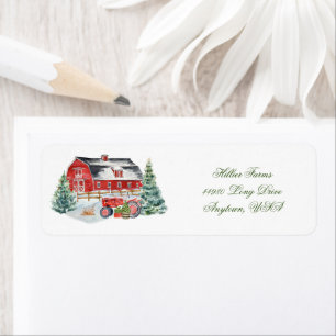 Etikett für Rote Farm und Traktor