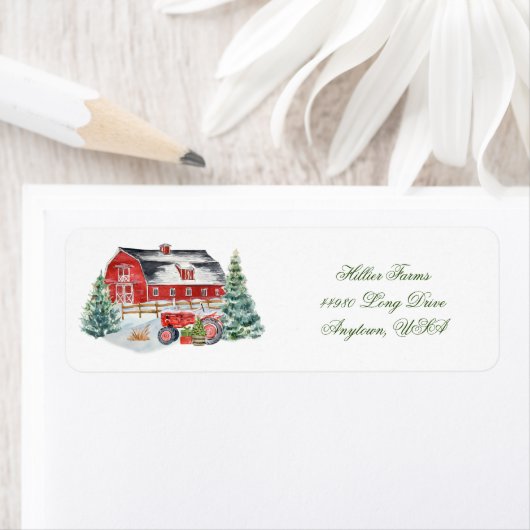 Etikett für Rote Farm und Traktor (Insitu)