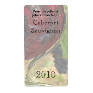 Etikett für Rotwein