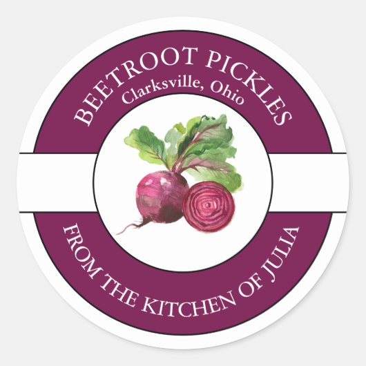 Etikett für Rübenpickeln Runder Aufkleber (Vorderseite)