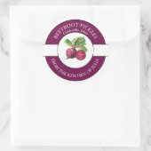 Etikett für Rübenpickeln Runder Aufkleber (Tasche)