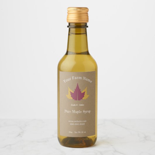 Etikett für rustikale Ahornsirup (Vorderseite)