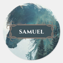 Etikett für rustikale Bezeichnung Runder Aufkleber