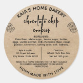 Etikett für rustikale Chocolate-Chips Runder Aufkleber (Vorderseite)