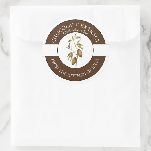 Etikett für Schokolade Runder Aufkleber (Tasche)