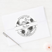 Etikett für Schwarz-Weiß-Sketch Runder Aufkleber (Umschlag)