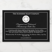 Etikett für schwarz-weiß-wasserdichte Seife (Einzelnes Label)