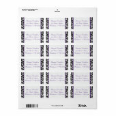 Etikett für Schwarz-weiße Lila Damaskus-Schwerpunk Adressaufkleber (Vorne)