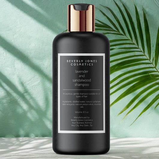 Etikett für Schwarz-weiße wasserdichte Kosmetikfla