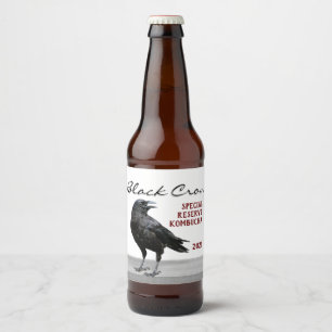 Etikett für schwarze Crow-Getränke, bearbeitbar