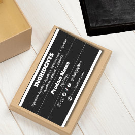 Etikett für schwarze Inhaltsstoffe Rechteckiger Aufkleber