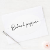 Etikett für schwarze Pfeffer Ovaler Aufkleber (Umschlag)