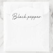 Etikett für schwarze Pfeffer Ovaler Aufkleber (Tasche)