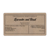 Etikett für schwarze Seifenseife in Papierform (Vorne)