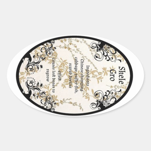 Etikett für schwarze Tränke Ovaler Aufkleber (Vorderseite)