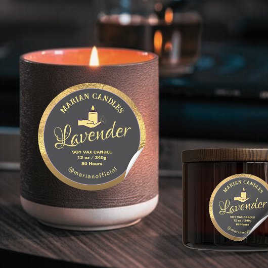 Etikett für schwarze und goldene Folie Runder Aufkleber