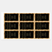 Etikett für schwarze und goldene wasserdichte Inha (Blatt)