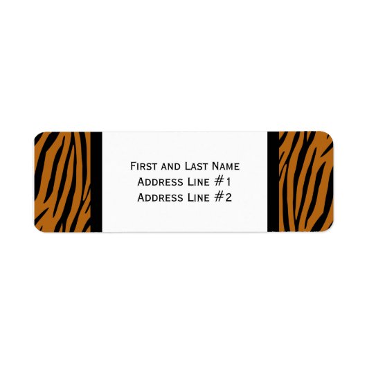 Etikett für schwarze und orangefarbene Tiger Strei (Vorne)