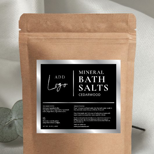 Etikett für schwarze und silberne Logos Wasserfest