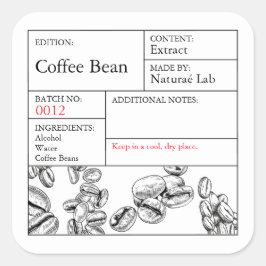 Etikett für schwarze und weiße Apotheke Quadratischer Aufkleber