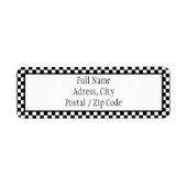 Etikett für schwarze und weiße Checkliste (Vorne)