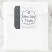 Etikett für schwarze und weiße geometrische Kerzen Quadratischer Aufkleber (Tasche)