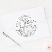 Etikett für schwarze und weiße Himbeere Runder Aufkleber (Umschlag)