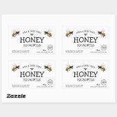 Etikett für schwarze und weiße Honig Rechteckiger Aufkleber (Blatt)