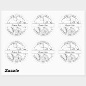 Etikett für schwarze und weiße Sketch-Lemon-Marmel Runder Aufkleber (Blatt)