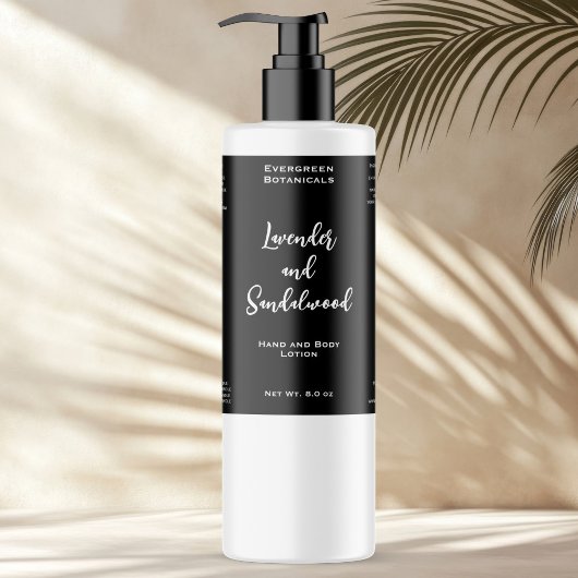 Etikett für schwarze, wasserdichte Kosmetikflasche