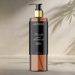 Etikett für schwarze, wasserdichte Kosmetikflasche